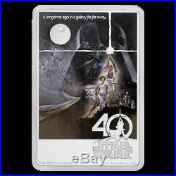 2017 Star Wars New Hope 1 oz Fine Silver $2 Coin 40th Anniversary