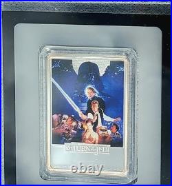 2017 Star Wars RETURN OF THE JEDI Poster 1oz Silver Proof Colorized Coin LE