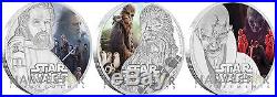 2017 Star Wars The Last Jedi Complete 3-coin Set 3 X 1 Oz Silver Coins Ogp