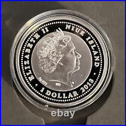 2018 $1 Niue Island Qe II Czech Republic Silver Proof Coin With Box & Coa