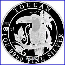 2018 1 Oz PROOF Silver $1 Niue TOUCAN Coin. COA #1