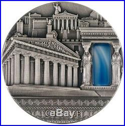 2018 2 Oz Silver Niue $2 GREEK Imperial Art Citrine Crystal Coin