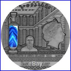 2018 2 Oz Silver Niue $2 GREEK Imperial Art Citrine Crystal Coin