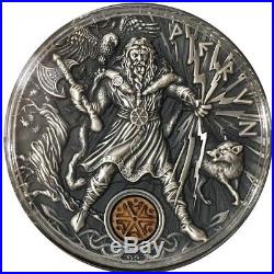 2018 2 Oz Silver Niue $2 PERUN Thunder Slavic Gods Coin