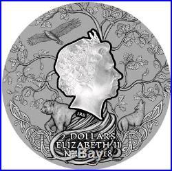2018 2 Oz Silver Niue $2 PERUN Thunder Slavic Gods Coin