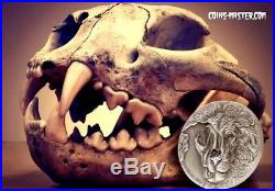 2018 2 Oz Silver Niue $5 ASIATIC LION SKULL, THE BEASTS SKULL High Relief Coin