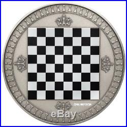 2018 2 Oz Silver Niue $5 CHESS Chessboard Board Antique Finish Coin