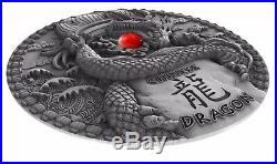 2018 2oz Red Coral CHINESE DRAGON Silver Ultra-High-Relief $2 Coin Niue/Poland