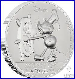 2018 DISNEY MICKEY MOUSE 90TH ANNIVERSARY ULTRA HIGH RELIEF 2 oz. SILVER COIN