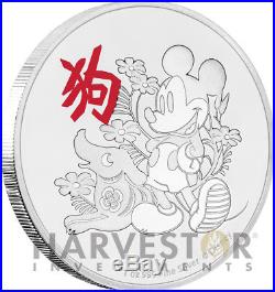 2018 Disney Lunar Year Of The Dog 1 Oz. Silver Coin First In Series Ogp