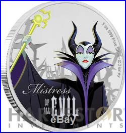 2018 Disney Villains Maleficent 1 Oz. Silver Coin Ogp Coa 2nd In Series