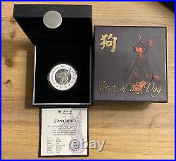 2018 Niue $1.00.999 silver WithPartial Gold Gilding Year of the Dog Only 999 Mint