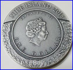 2018 Niue $1 SPACE MINING Chondrite Meteorite 1 Oz Silver Coin
