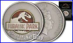 2018 Niue 1 oz. 999 Silver Coin $2 Jurassic Park 25th Anniversary T-Rex Claire