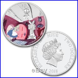 2018 Niue 1 oz Silver $2 Disney Alice in Wonderland 4-Coin Set SKU#170558