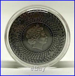 2018 Niue $2 CHINESE DRAGON Ultra High Relief Red Coral 2 Oz Silver Coin
