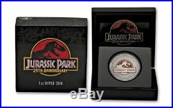 2018 Niue $2 Jurassic Park 25th Anniversary 1 oz Silver Antiqued Colorized Coin