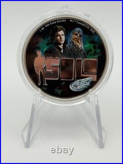 2018 Niue $2 Solo a Star Wars Story 1 oz Proof Colorized Silver Coin in OGP