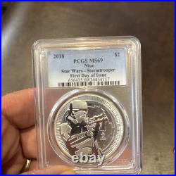 2018 Niue $2 Star Wars Stormtrooper 1 Oz Silver Pcgs Ms69 First Day Of Issue