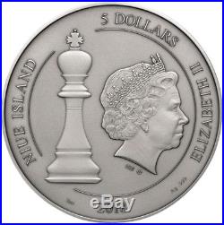 2018 Niue $5 Chessboard Board CHESS 2 Oz Silver Coin