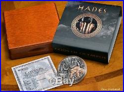 2018 Niue $5 HADES, Gods of Olympus, 2oz silver coin with Rose Gold Gilding