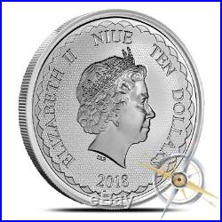 2018 Niue 5 Oz. 999 Fine Silver Double Dragon Pearl of Wisdom $10 Coin Gem BU