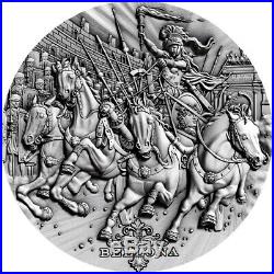 2018 Niue BELLONA 2nd Roman Gods issue- 2 oz 999 Silver antique coin withall OMP