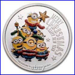 2018 Niue Despicable Me Minions Merry Christmas 1 oz Silver Proof Coin with COA