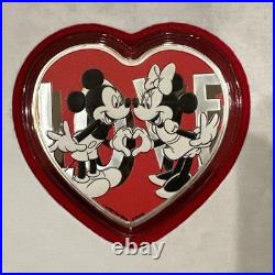 2018 Niue Disney Heart Shaped Love 1 Oz Silver Proof Coin W Box