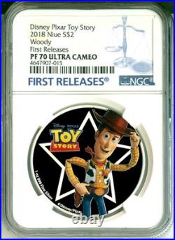 2018 Niue S$2 Disney Pixar Toy Story Woody First Release NGC PF70 UC Box COA OGP