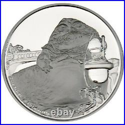 2018 Niue Silver Star Wars Classic Jabba the Hutt 1oz Silver Proof Coin in OG