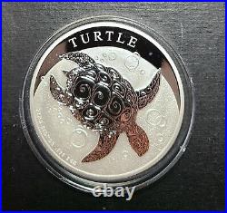 2018 Niue Taku $10 Hawksbill Turtle 5 oz Silver Coin Original Mint Capsule