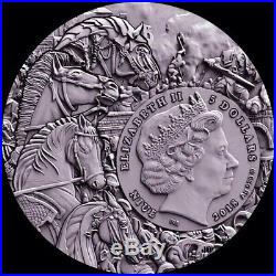 2018 Niue White Horse 4 Horsemen of the Apocalypse 2oz $5 Silver Coin. In Hand