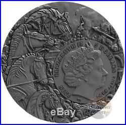 2018 White Horse- Four Horsemen High Relief 2 Oz Silver Coin Niue