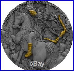 2018 White Horse- Four Horsemen Of Apocalypse High Relief 2 Oz Silver Coin Niue