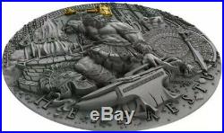 2019 $2 Niue HEPHAESTUS God of blacksmith High Relief, Antique 2 Oz Silver Coin
