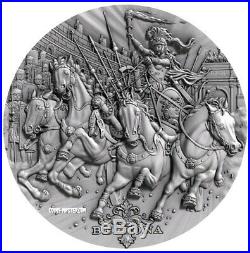 2019 2 Oz Silver $2 Niue BELLONA Roman Gods Antique Finish Coin