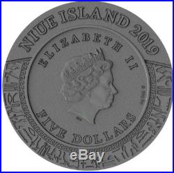 2019 2 Oz Silver $5 Niue ANUBIS Gods Of Anger Antique Finish Coin