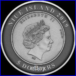 2019 2 Oz Silver $5 Niue ATLANTIS Sunken City Dome Coin