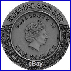 2019 2 Oz Silver $5 Niue THE KALACHAKRA MANDALA Ancient Calendars Coin