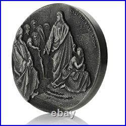 2019 2 oz. 999 Silver Coin Cast the First Stone Biblical Coin Series #A493 2019 2 oz. 999 Silver Coin Cast the First Stone Biblical Coin Series #A493