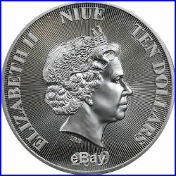 2019 5 oz. 9999 Fine Silver Coin Roaring Lion-Niue-BU- High Relief-Protected