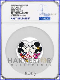 2019 Disney Love Coin Heart Shaped Silver Coin Ngc Pf70 First Releases Ogp