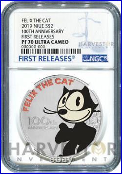 2019 Felix The Cat 100th Anniversary 1 Oz. Silver Coin Ngc Pf70 First Release