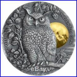 2019 Niue 2 Ounce Asio Otus Long Eared Owl High Relief Silver Coin Set