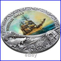 2019 Niue 2 Ounce Whydah Gally Grand Shipwrecks Colored High Relief Silver Coin