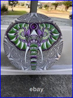 2019 Niue 2 oz. 999 Silver Elephant Colorized Ultra High Relief Gemstone Coin
