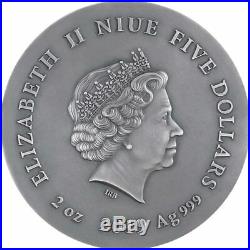 2019 Niue 2 oz Asio Otus Long Eared Owl High Relief. 999 Silver Coin