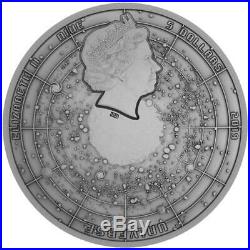 2019 Niue 2 oz Big Bang Universe Meteorite Domed UV Colored. 999 Silver Coin