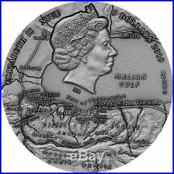 2019 Niue 2 oz Leonidas Great Commanders High Relief. 999 Silver Coin